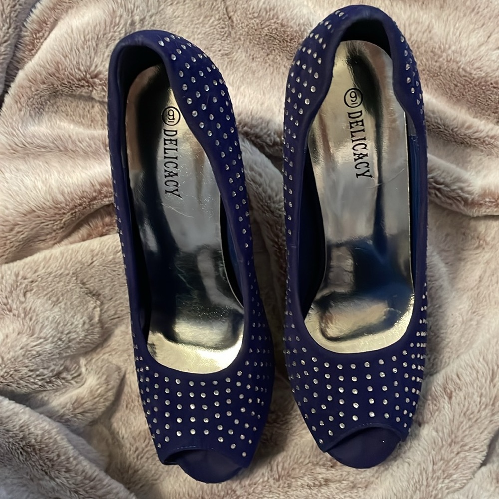 Delicacy Lorina Blue high heel open toe platform shoes - Picture 9 of 9